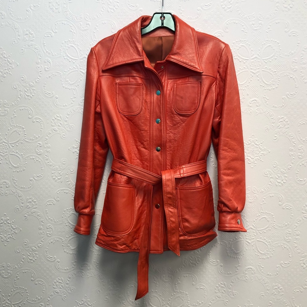 NEW ENGLAND SPORTSWEAR COMPANY vintage leather jacket w/pointed collar R…